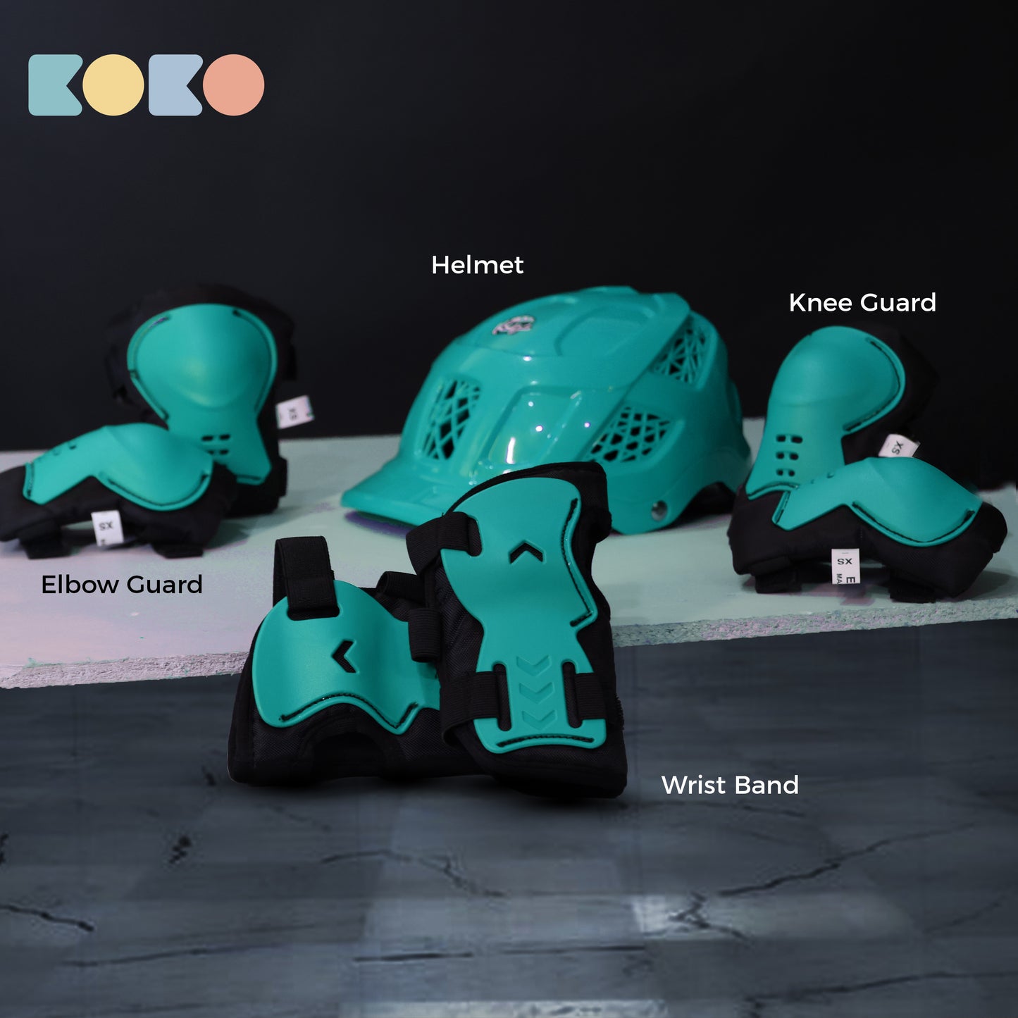 Koko Dragon Kids Skating & Cycling Helmet | Protective Gear for Boys & Girls (Sea Green).