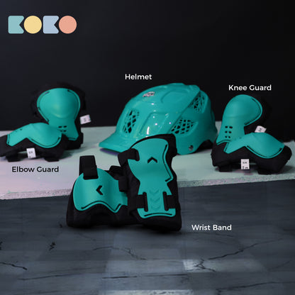 Koko Dragon Kids Skating & Cycling Helmet | Protective Gear for Boys & Girls (Sea Green).