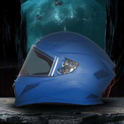 Steelbird SBH-25 Rudra ISI Certified Full Face Helmet for Men and Women Motorbike Helmet  (Dashing Blue)