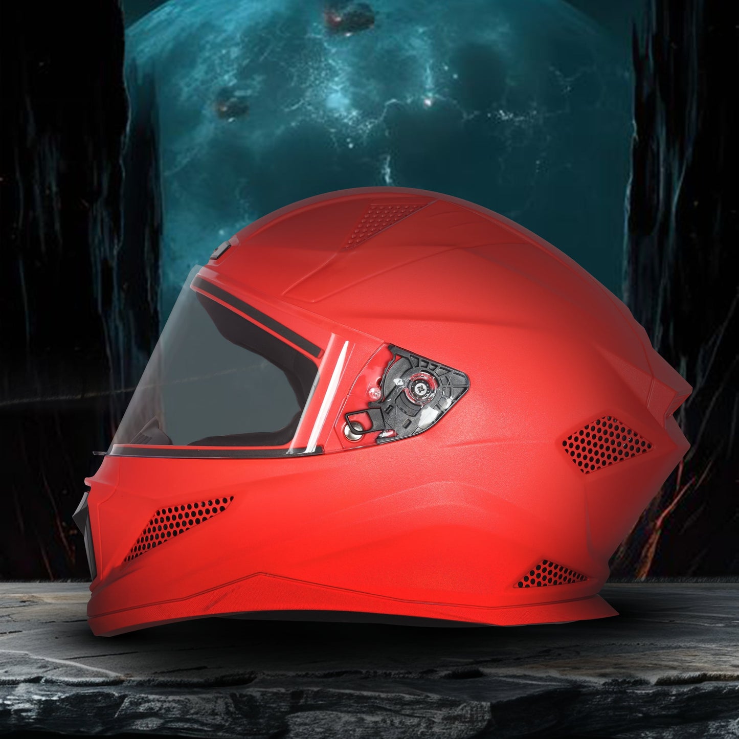 Steelbird SBH-25 Rudra ISI Certified Full Face Helmet for Men and Women Motorbike Helmet  (Glossy Sport Red)