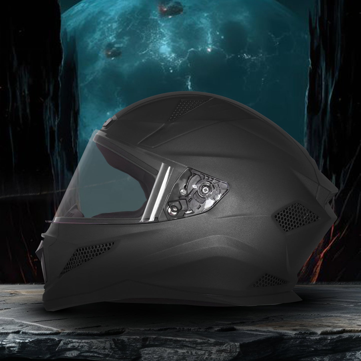 Steelbird SBH-25 Rudra ISI Certified Full Face Helmet for Men and Women Motorbike Helmet  (Dashing Black)