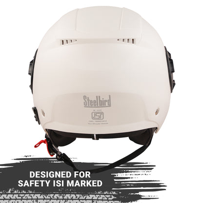 Steelbird GT Dashing ISI Certified Open Face Helmet for Men and Women with Inner Sun Shield ( Dual Visor Mechanism )