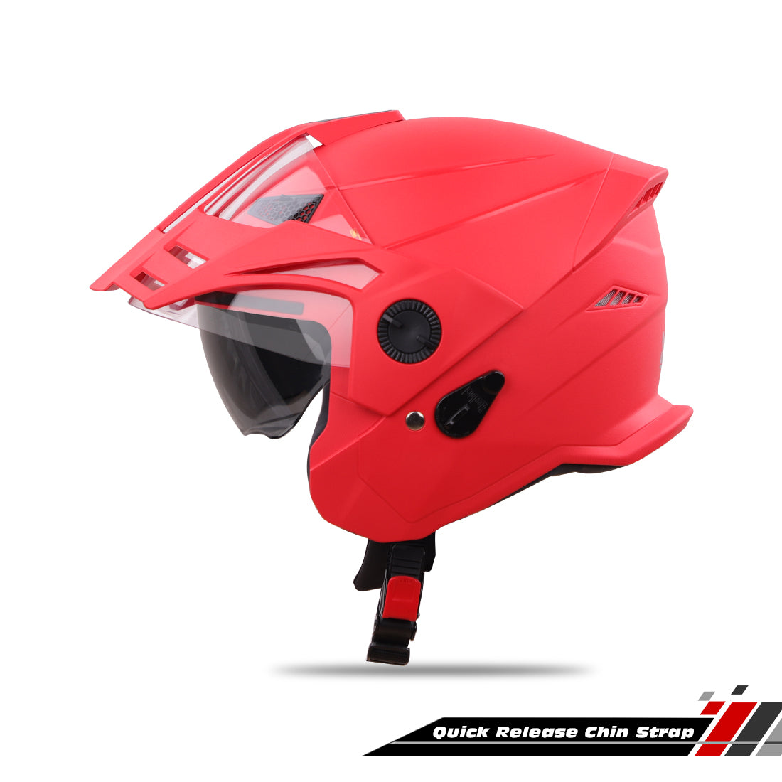 Steelbird SBH-23 GT Plus Open Face ISI Certified Helmet with Inner Sun Shield .