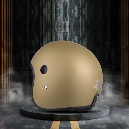 Steelbird SBH-55 Retro ISI Certified Open Face Helmet for Men and Women (Matt Desert Strome)