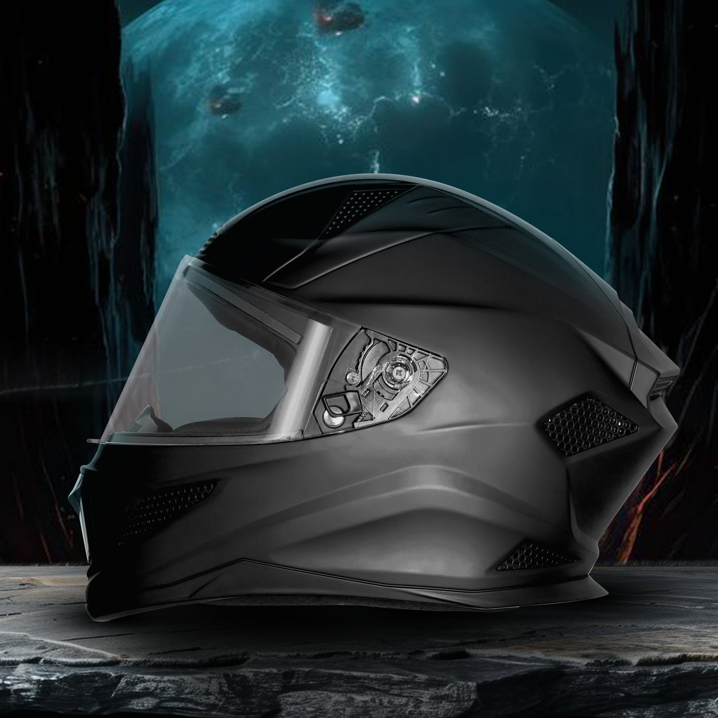 Steelbird SBH-25 Rudra ISI Certified Full Face Helmet for Men and Women Motorbike Helmet  (Glossy Honda Grey)