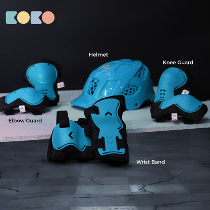 Koko Dragon Kids Skating & Cycling Helmet | Protective Gear for Boys & Girls (Sky Blue).