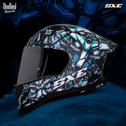 Steelbird SBH-61 SXE Pinlock X1 ISI and Dot Certified Full Face Helmet for Men with Inner Silver Sunshield . Anti Fog Visor.