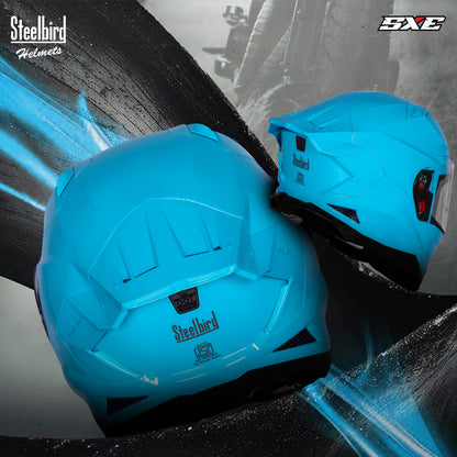 Steelbird SBH-61 SXE  Pinlock ISI and Dot Certified Full Face Helmet for Men with Inner Silver Sunshield . Clear With Anti Fog Shield.