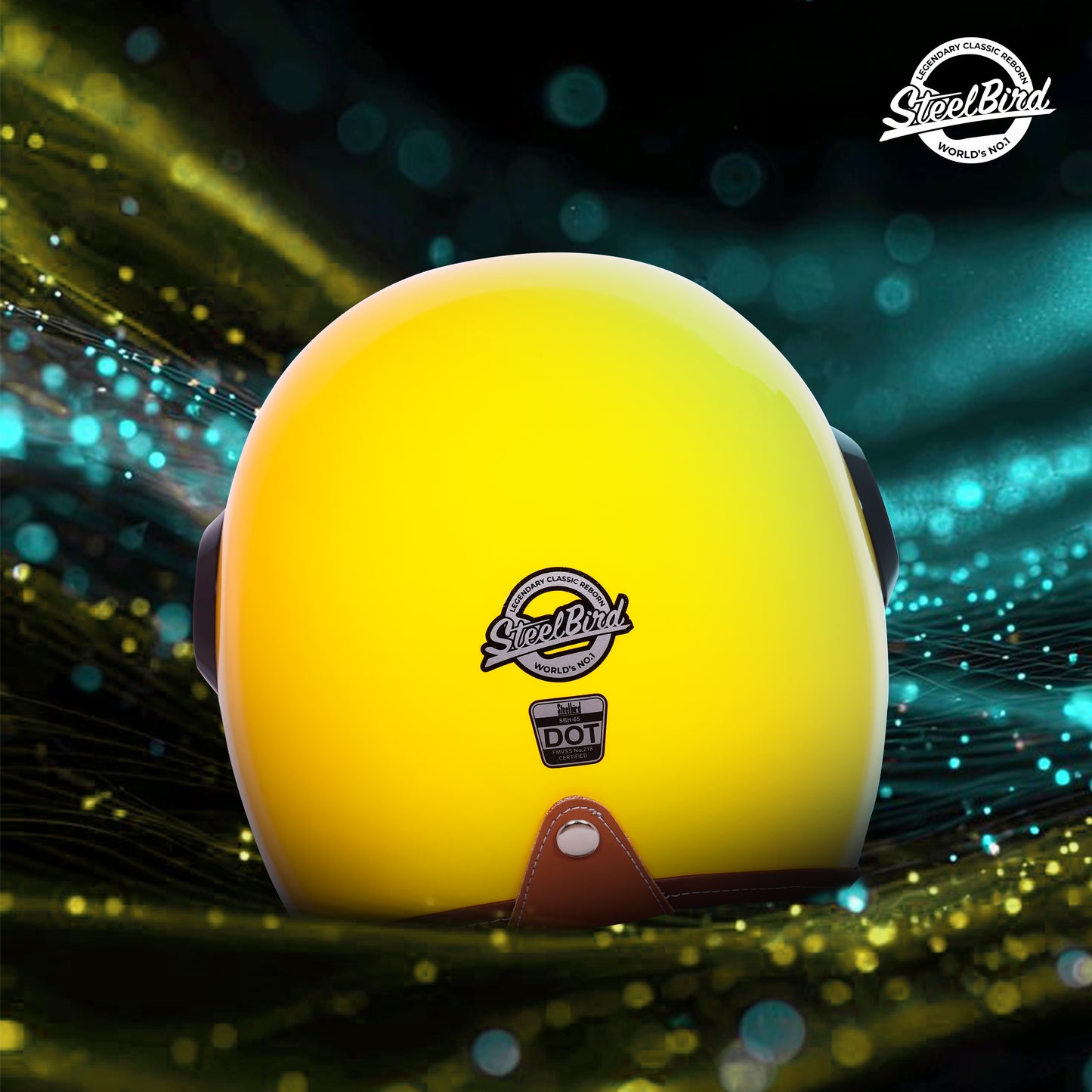 Steelbird SBH 65 Retro 3.0 DOT and ISI Certified Open Face Helmet for Men and Women . (Glossy Yellow)