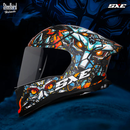 Steelbird SBH-61 SXE X1  Pinlock ISI and Dot Certified Full Face Helmet for Men with Inner Silver Sunshield .Anti Fog Visor.