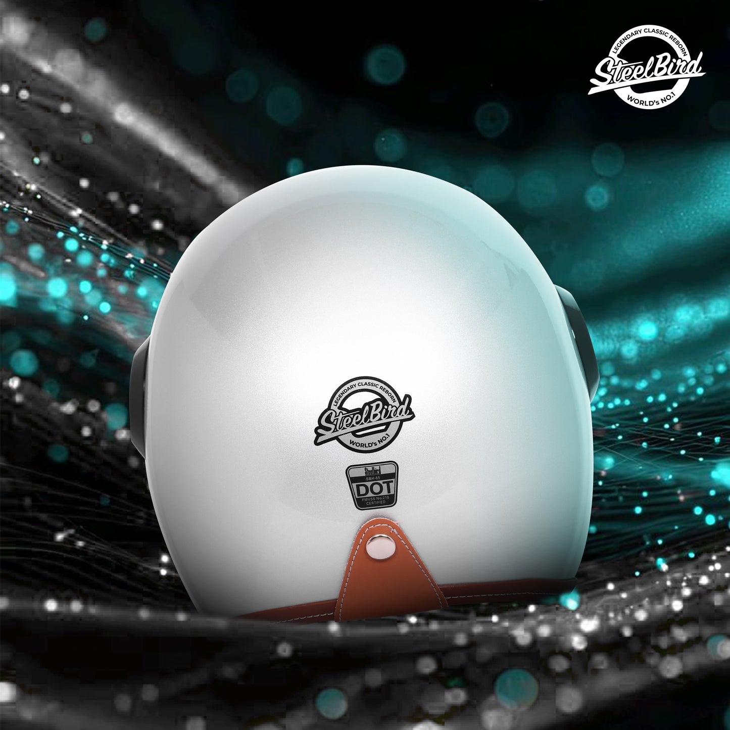Steelbird SBH 65 Retro 3.0 DOT and ISI Certified Open Face Helmet for Men and Women . (Glossy Silver)