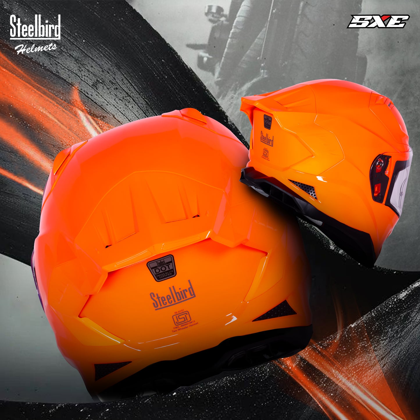 Steelbird SBH-61 SXE  Pinlock ISI and Dot Certified Full Face Helmet for Men with Inner Silver Sunshield . Clear With Anti Fog Shield.