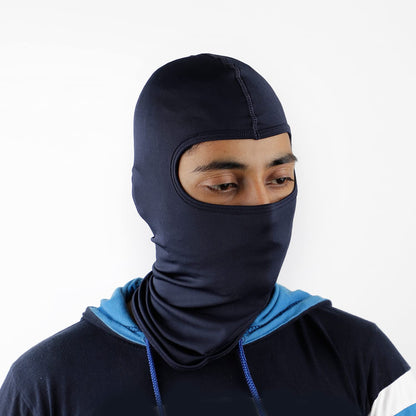 Steelbird Unisex-Adult Soft Lycra Balaclava Most Suitable for Motorcycling, Running, Sports, Head and Face Cover (Navy), Free Size