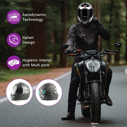 Steelbird SBA-7 Huracan ISI Certified Flip-Up Helmet for Men and Women with Inner Sun Shield.