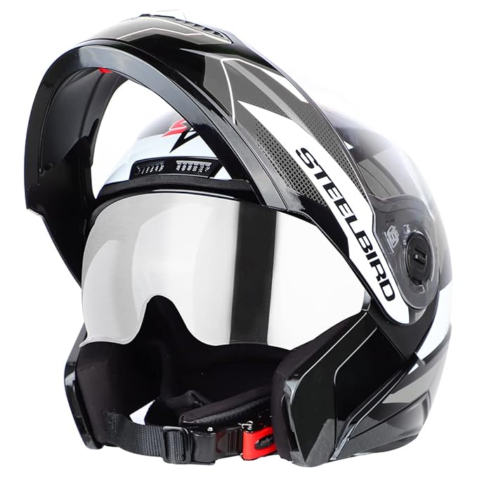 Steelbird SBA-7 Huracan ISI Certified Flip-Up Helmet for Men and Women with Inner Sun Shield.