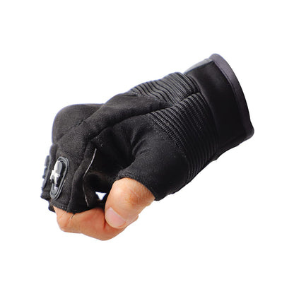 Steelbird Polyester Half Finger Bike Riding Gloves, Protective Off-Road Motorbike Racing Gloves