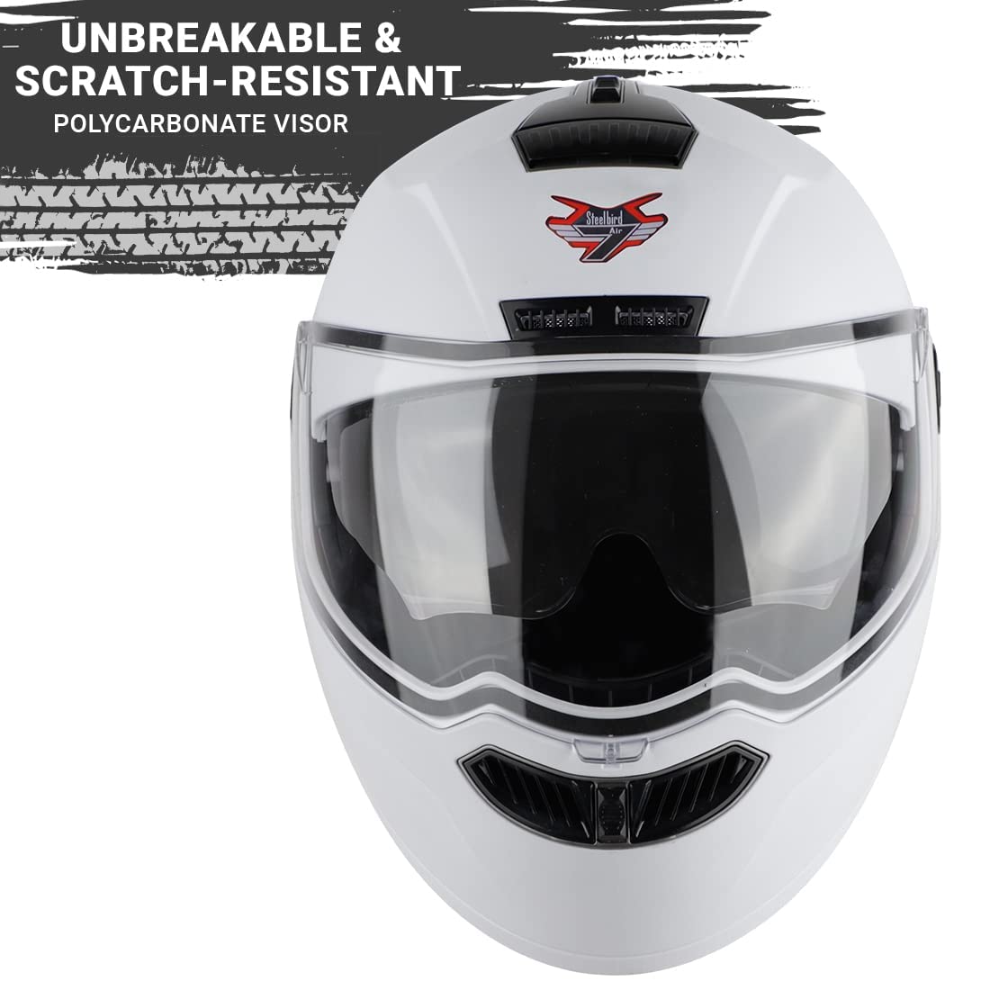 Steelbird SBA-7 7Wings ISI Certified Flip-Up Helmet for Men and Women with Inner Smoke Sun Shield Outer Clear Visor.