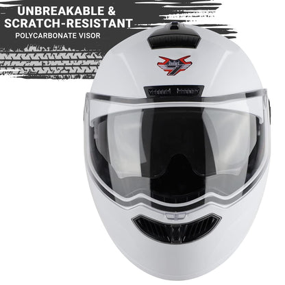 Steelbird SBA-7 7Wings ISI Certified Flip-Up Helmet for Men and Women with Inner Smoke Sun Shield Outer Clear Visor.
