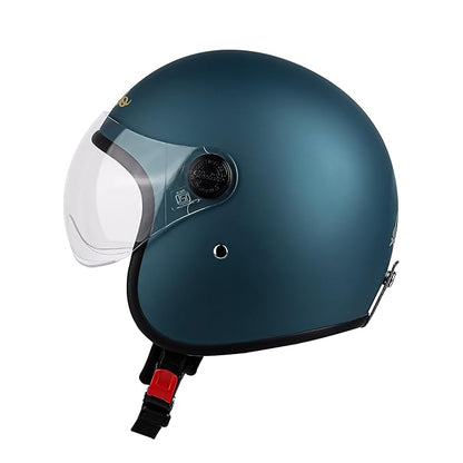 Steelbird SBH-56 Retro Steelbird SBH-56 Retro ISI Certified Open Face Helmet for Men and Women (Matt Squadron Blue).