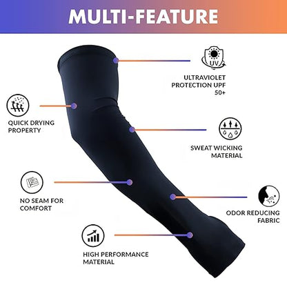 Steelbird Lycra Soft Universal & Unisex Arm Sleeves for Sports, Running, Cricket, Bike Riding, Cycling, Basketball & Breathable.