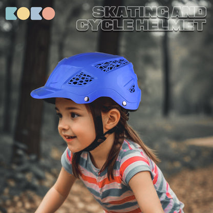 Koko Dragon Kids Skating & Cycling Helmet | Protective Gear for Boys & Girls (Blue)