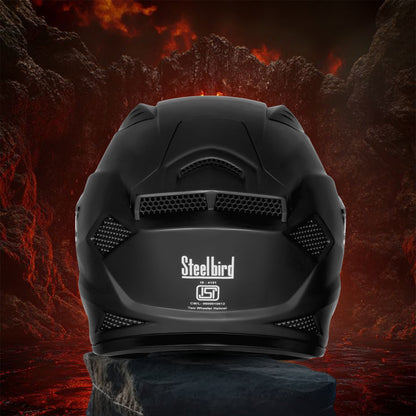 Steelbird SBH-25 Rudra ISI Certified Full Face Helmet for Men and Women Motorbike Helmet  (Glossy Honda Grey)