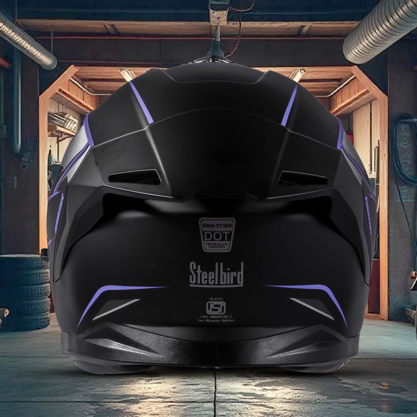 Steelbird SBH-57 Carbon Fighter ISI and DOT Certified Full Face Helmet for Men and Women with Inner Chrome Sun Shield.