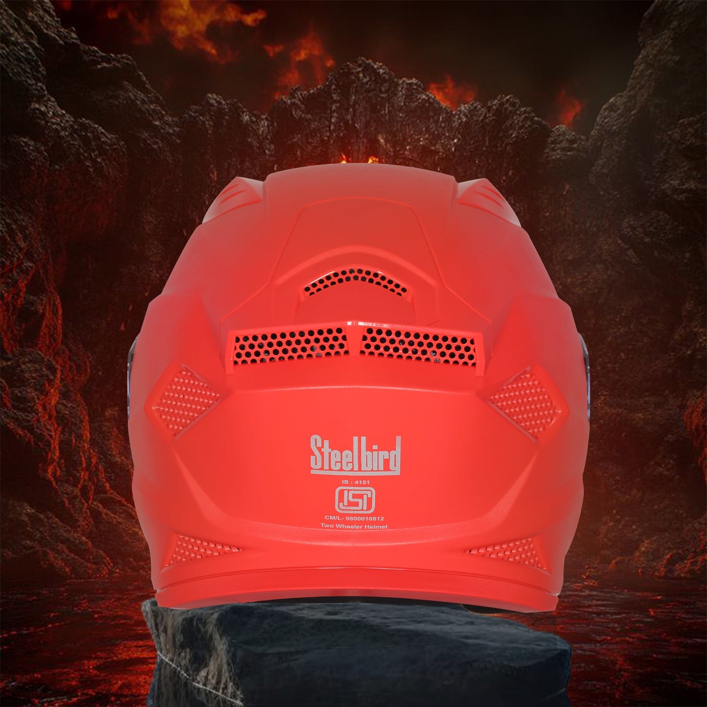 Steelbird SBH-25 Rudra ISI Certified Full Face Helmet for Men and Women Motorbike Helmet  (Glossy Sport Red)