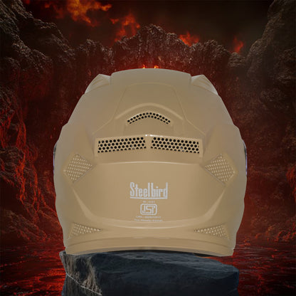 Steelbird SBH-25 Rudra ISI Certified Full Face Helmet for Men and Women Motorbike Helmet  (Dashing Dasert Strom)