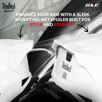 Steelbird SBH-61 SXE  ISI and Dot Certified Full Face Helmet for Men with Inner Silver Sunshield . Clear With Smoke Visor.