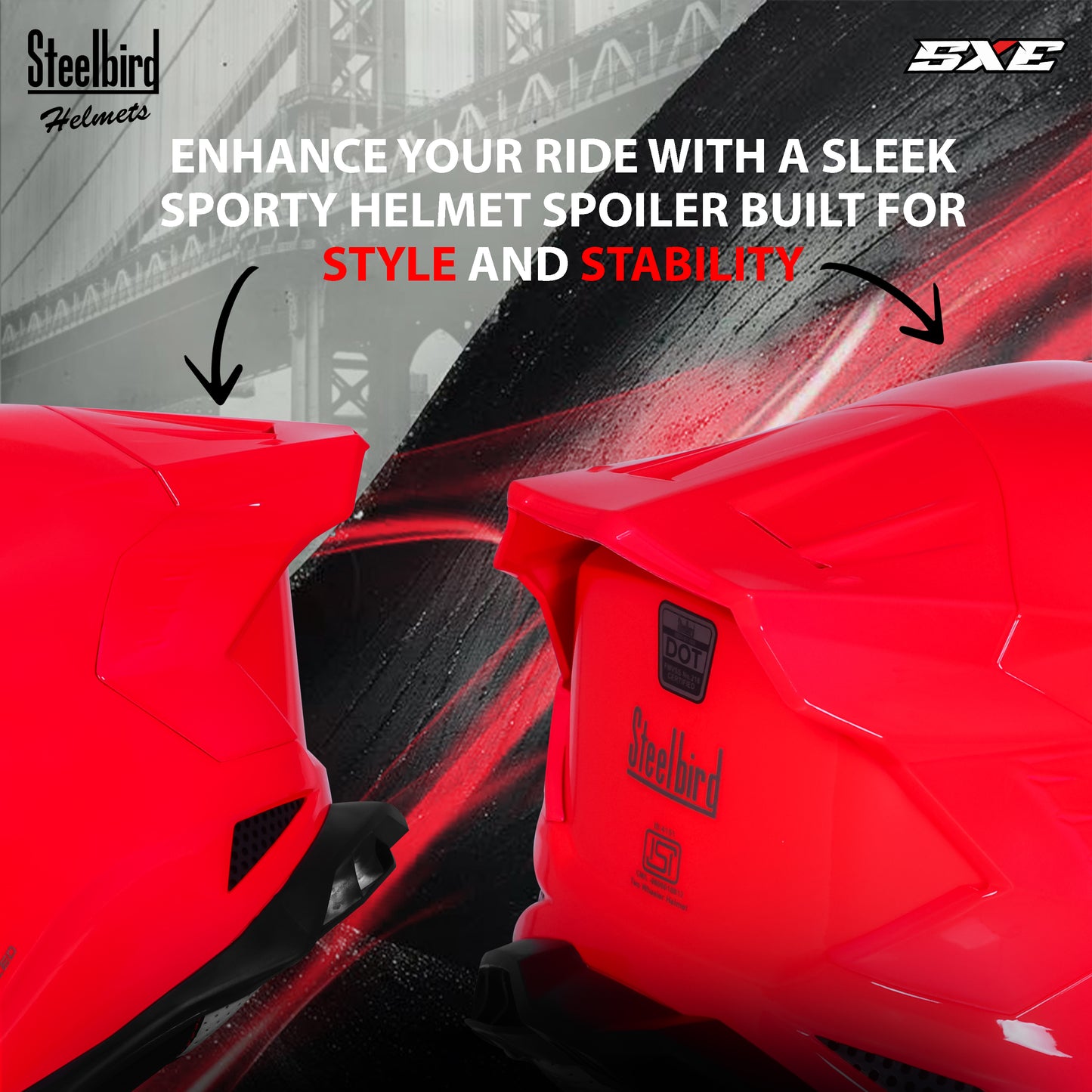 Steelbird SBH-61 SXE ISI and Dot Certified Full Face Helmet for Men with Inner Silver Sunshield . Clear With Chrome Visor.