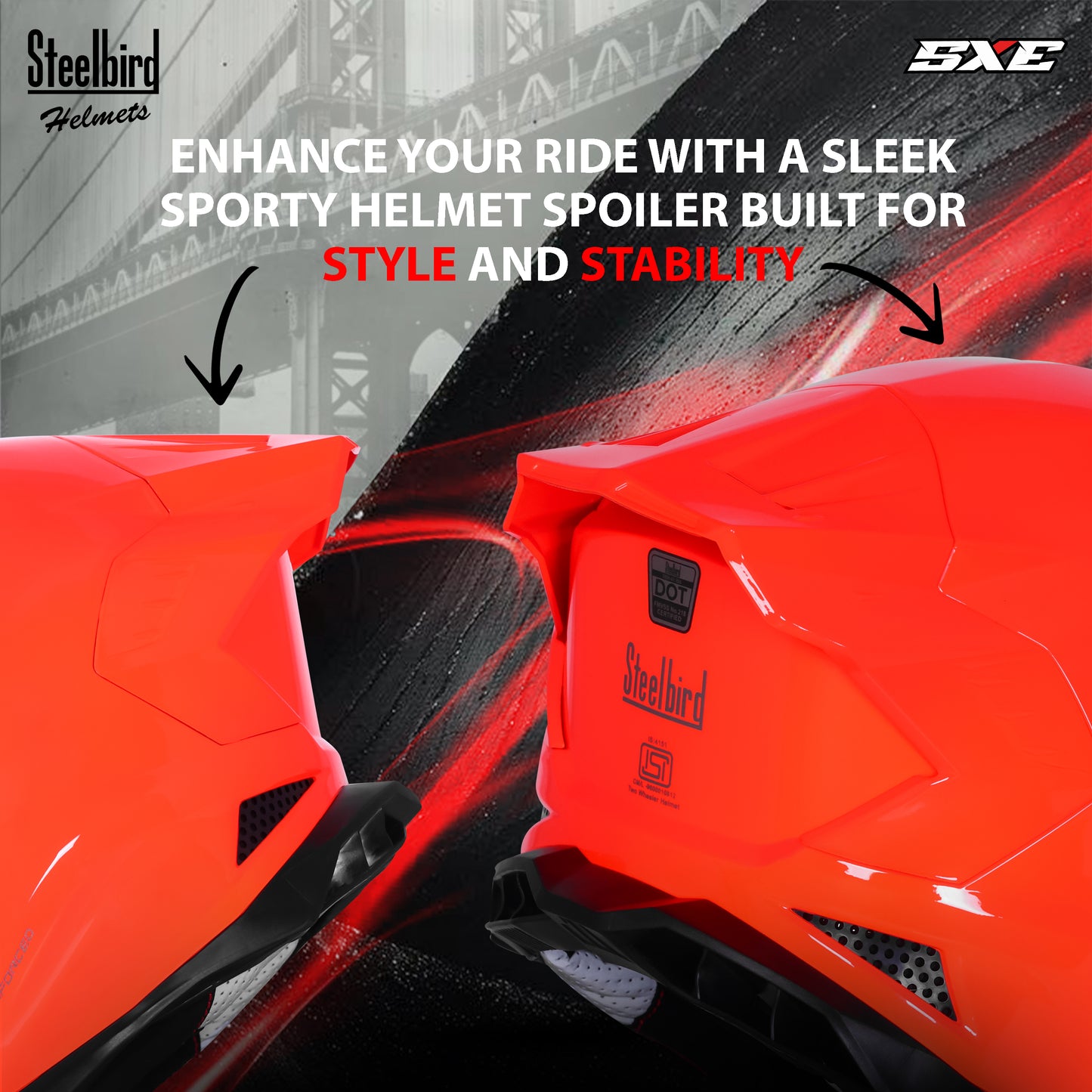 Steelbird SBH-61 SXE  Pinlock ISI and Dot Certified Full Face Helmet for Men with Inner Silver Sunshield . Clear With Chrome Visor.