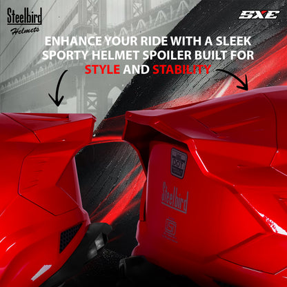 Steelbird SBH-61 SXE TPE Edition ISI and Dot Certified Full Face Helmet for Men with Inner Silver Sunshield . Clear With Smoke  Visor.