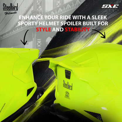 Steelbird SBH-61 SXE ISI and Dot Certified Full Face Helmet for Men with Inner Silver Sunshield . Clear With Smoke Visor.