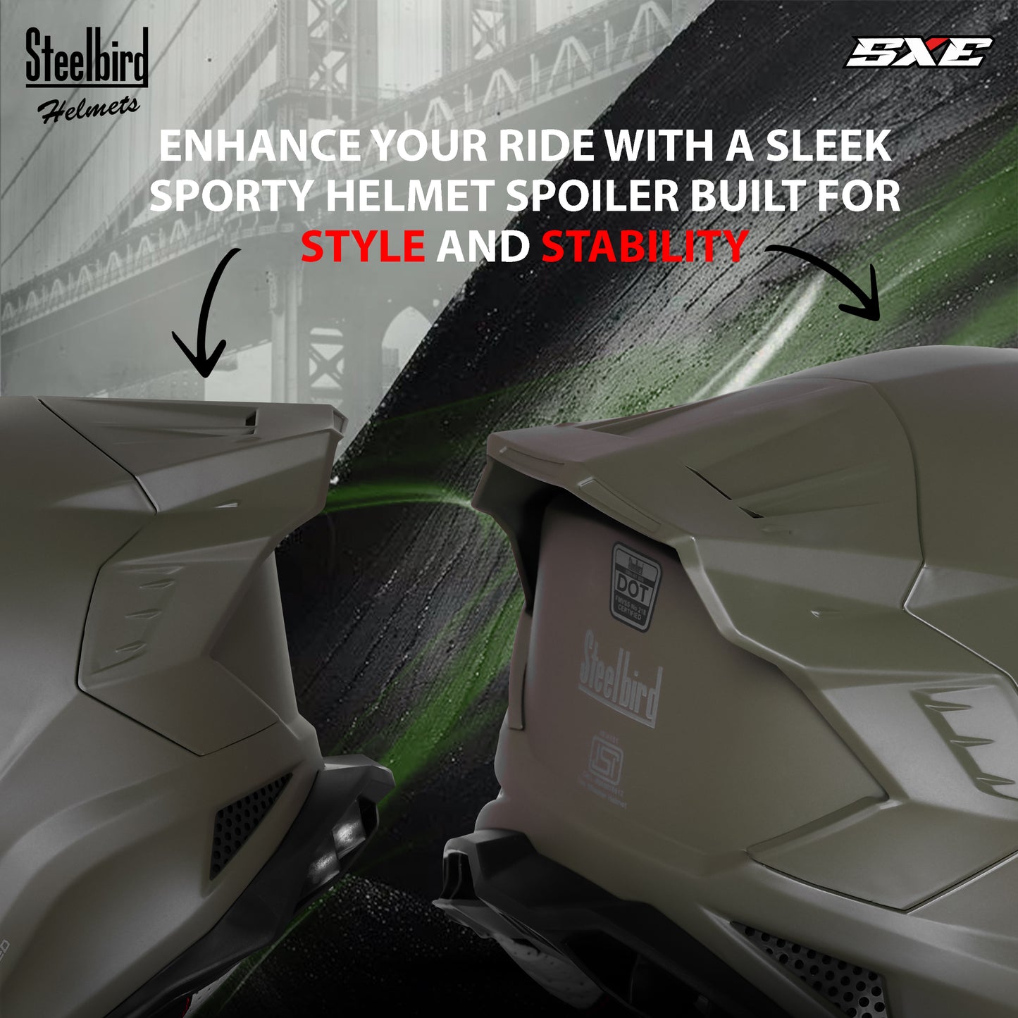 Steelbird SBH-61 SXE  Pinlock ISI and Dot Certified Full Face Helmet for Men with Inner Silver Sunshield . Clear With Anti Fog Shield.