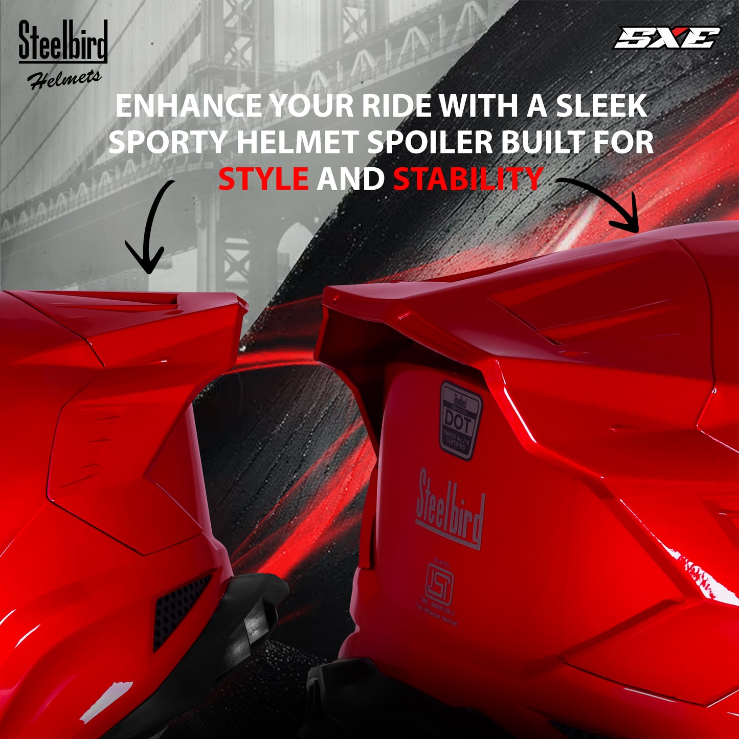 Steelbird SBH-61 SXE  Pinlock ISI and Dot Certified Full Face Helmet for Men with Inner Silver Sunshield . Clear With Anti Fog Shield.