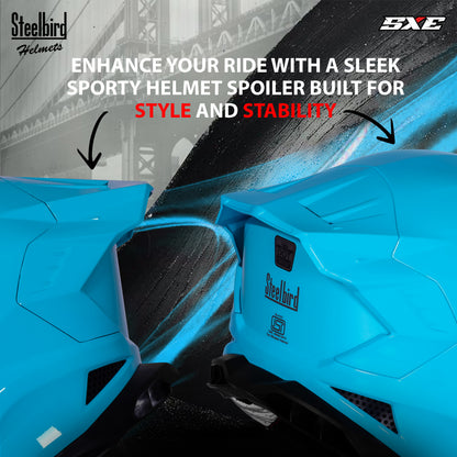 Steelbird SBH-61 SXE  Pinlock ISI and Dot Certified Full Face Helmet for Men with Inner Silver Sunshield . Clear With Anti Fog Shield.