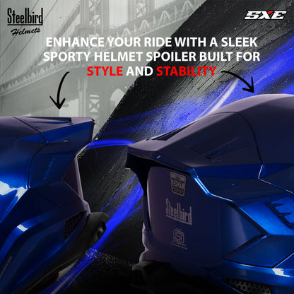 Steelbird SBH-61 SXE  Pinlock ISI and Dot Certified Full Face Helmet for Men with Inner Silver Sunshield . Clear With Smoke Visor.