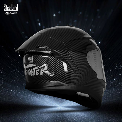 Steelbird SBH-57 Fighter F11 ISI and DOT Certified Full Face Helmet for Men Motorbike Helmet  (Glossy Black)