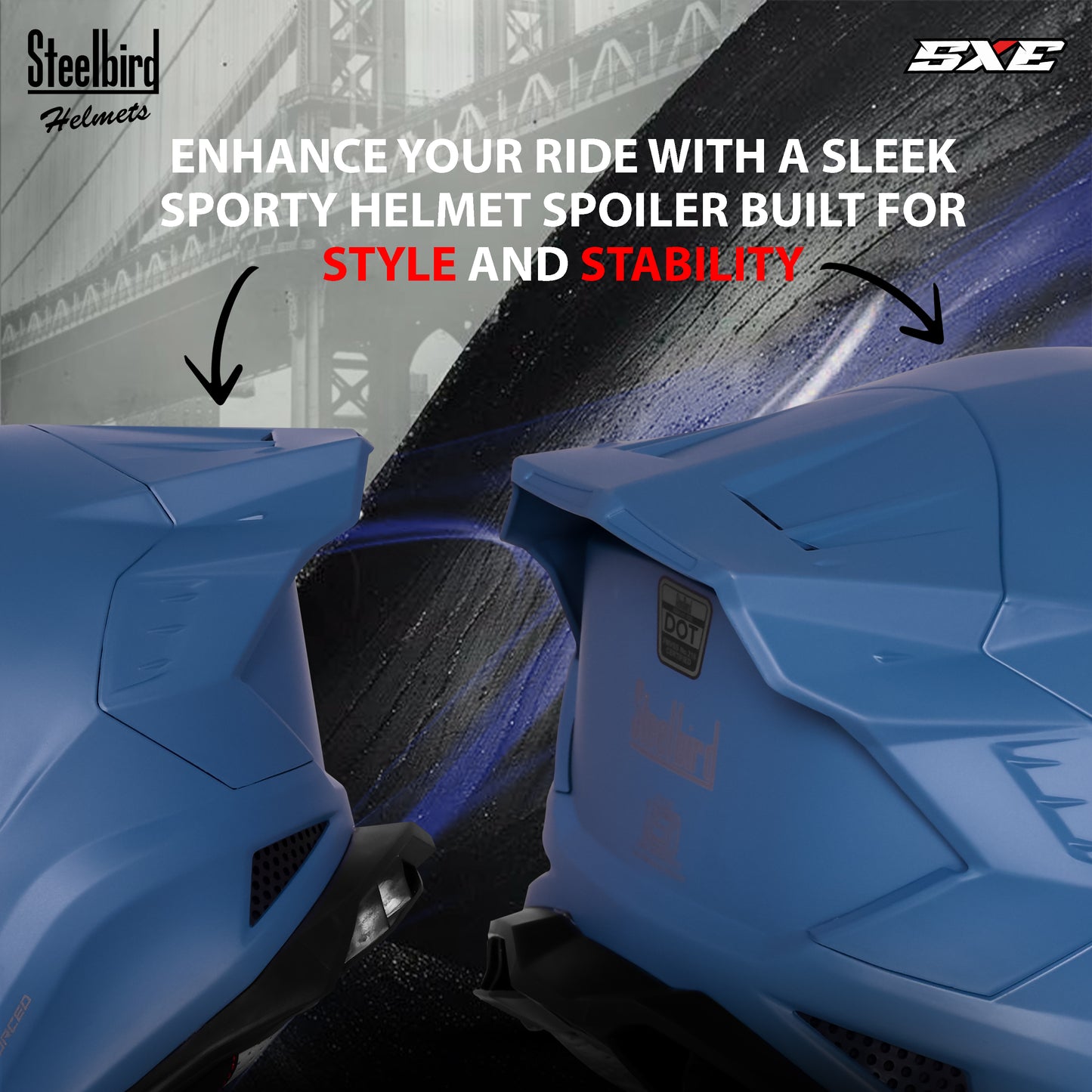 Steelbird SBH-61 SXE  Pinlock ISI and Dot Certified Full Face Helmet for Men with Inner Silver Sunshield . Clear With Anti Fog Shield.