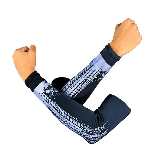 Steelbird Printed Unisex Arm Sleeves for Sports, Running, Cricket, Bike Riding, Cycling, Basketball & Breathable (Sold as a Pair)