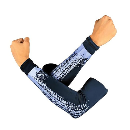 Steelbird Printed Unisex Arm Sleeves for Sports, Running, Cricket, Bike Riding, Cycling, Basketball & Breathable (Sold as a Pair)