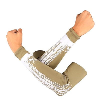 Steelbird Printed Unisex Arm Sleeves for Sports, Running, Cricket, Bike Riding, Cycling, Basketball & Breathable (Sold as a Pair).