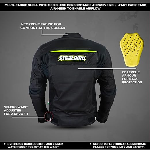 Steelbird Zojila Riding Jacket with Impact Protection and Abrasion Resistance.
