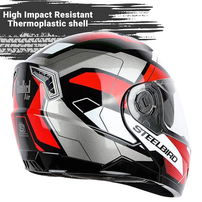 Steelbird SBA-7 Huracan ISI Certified Flip-Up Helmet for Men and Women with Inner Sun Shield.