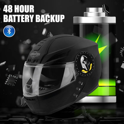 Steelbird Bluetooth Full Face ISI Certified Helmet for Men with Inner Smoke Sun Shield | SBH-40 7Wings .