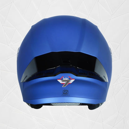 Steelbird SBA-20 7Wings ISI Certified Flip-Up Helmet with Black Spoiler for Men and Women with Inner Smoke Sun Shield (Glossy Blue)