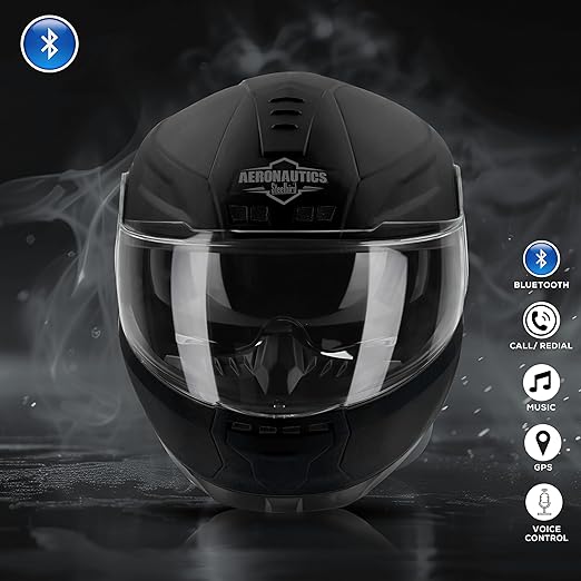 Steelbird Bluetooth Full Face ISI Certified Helmet for Men with Inner Smoke Sun Shield | SBH-40 7Wings .