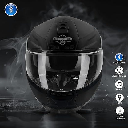 Steelbird Bluetooth Full Face ISI Certified Helmet for Men with Inner Smoke Sun Shield | SBH-40 7Wings .