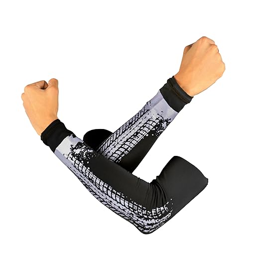 Steelbird Printed Unisex Arm Sleeves for Sports, Running, Cricket, Bike Riding, Cycling, Basketball & Breathable (Sold as a Pair).